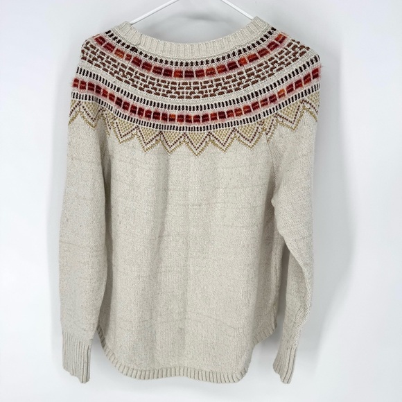 LOFT Ann Taylor cottagecore Beige Sweater with Multicolor Pattern - Picture 2 of 6